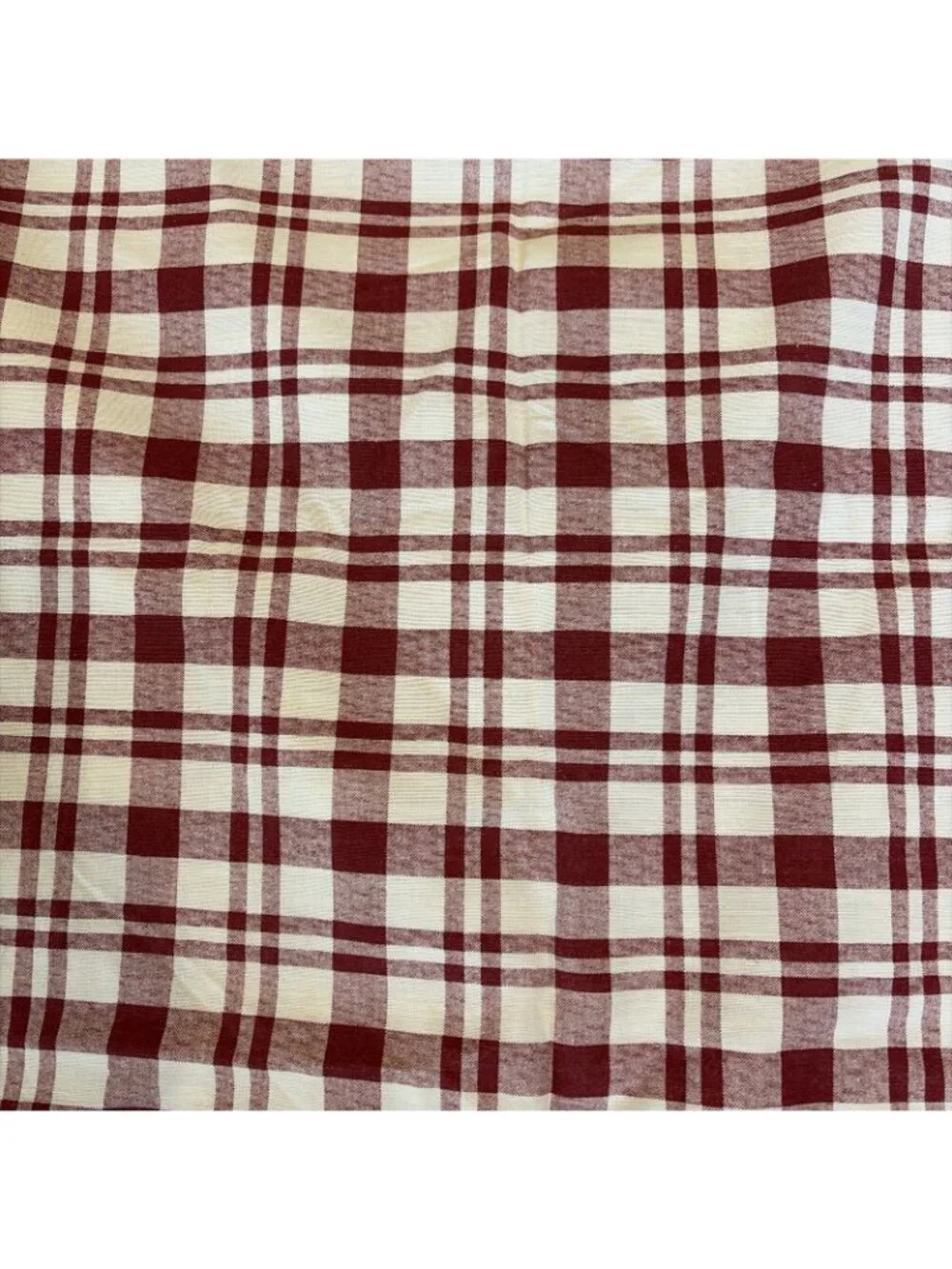 VTG Croscill Tab Top Curtain Panels Burgundy Check Plaid 40X56